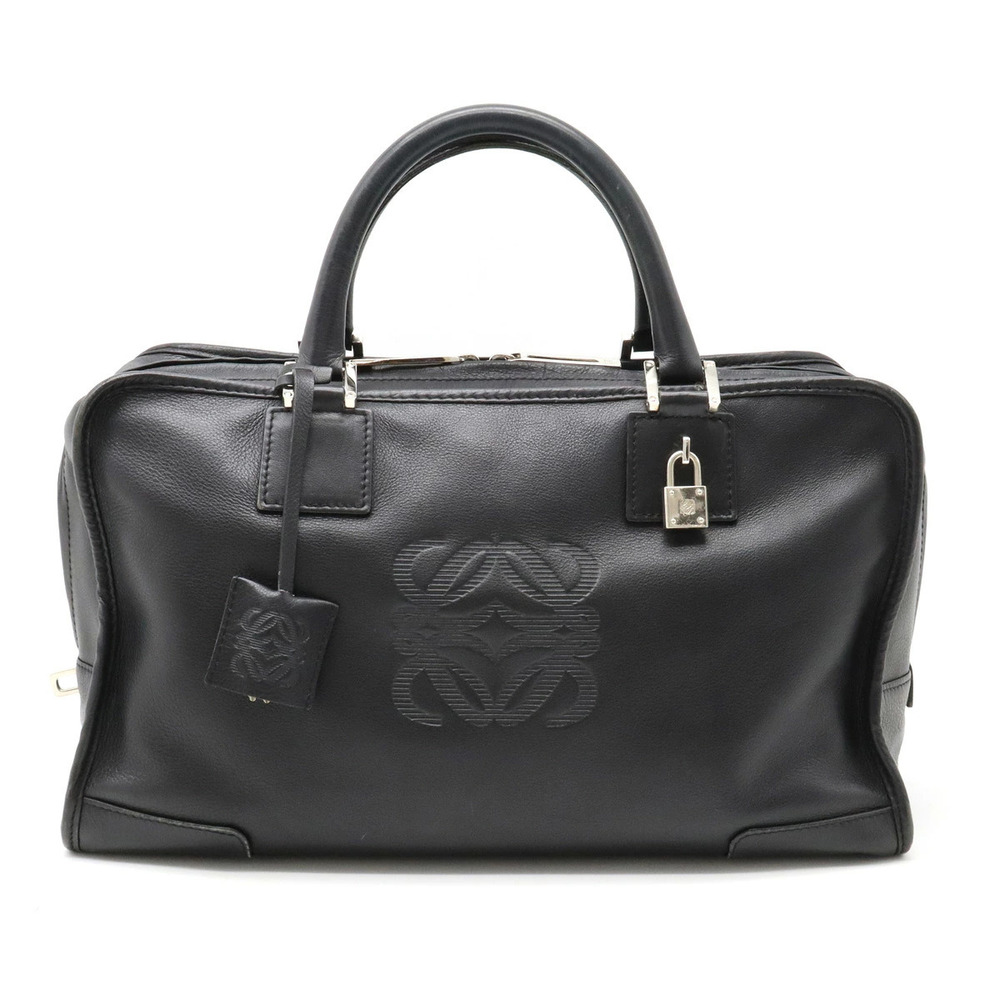 Loewe Amazona Anagram Handbag Boston Leather Black